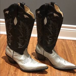Corral western boots Alcala’s lizard silver/blk 7